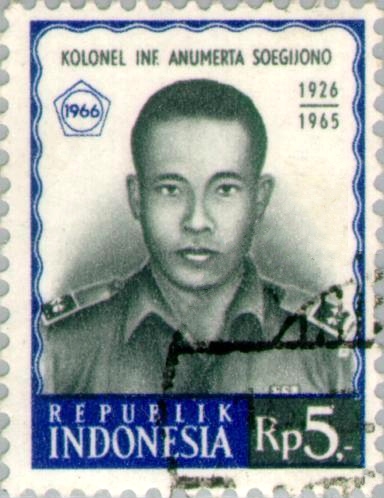 Sugiyono on a 1966 Indonesia stamp