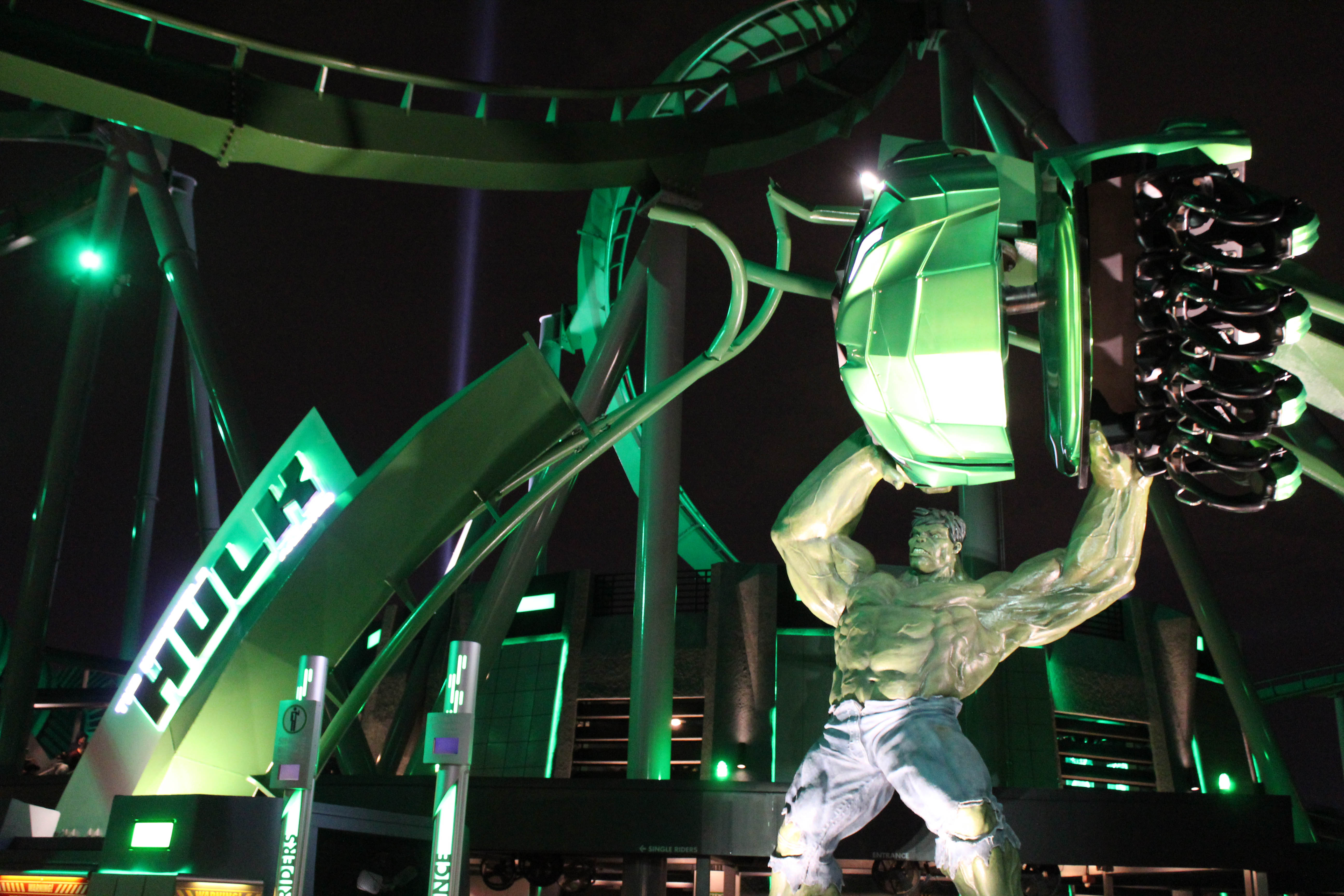 hulk roller coaster night