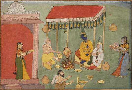 File:The Wedding of Satyabhama and Krishna from Bhagavata Purana.jpg