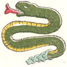 The Aztec day sign coatl (snake).