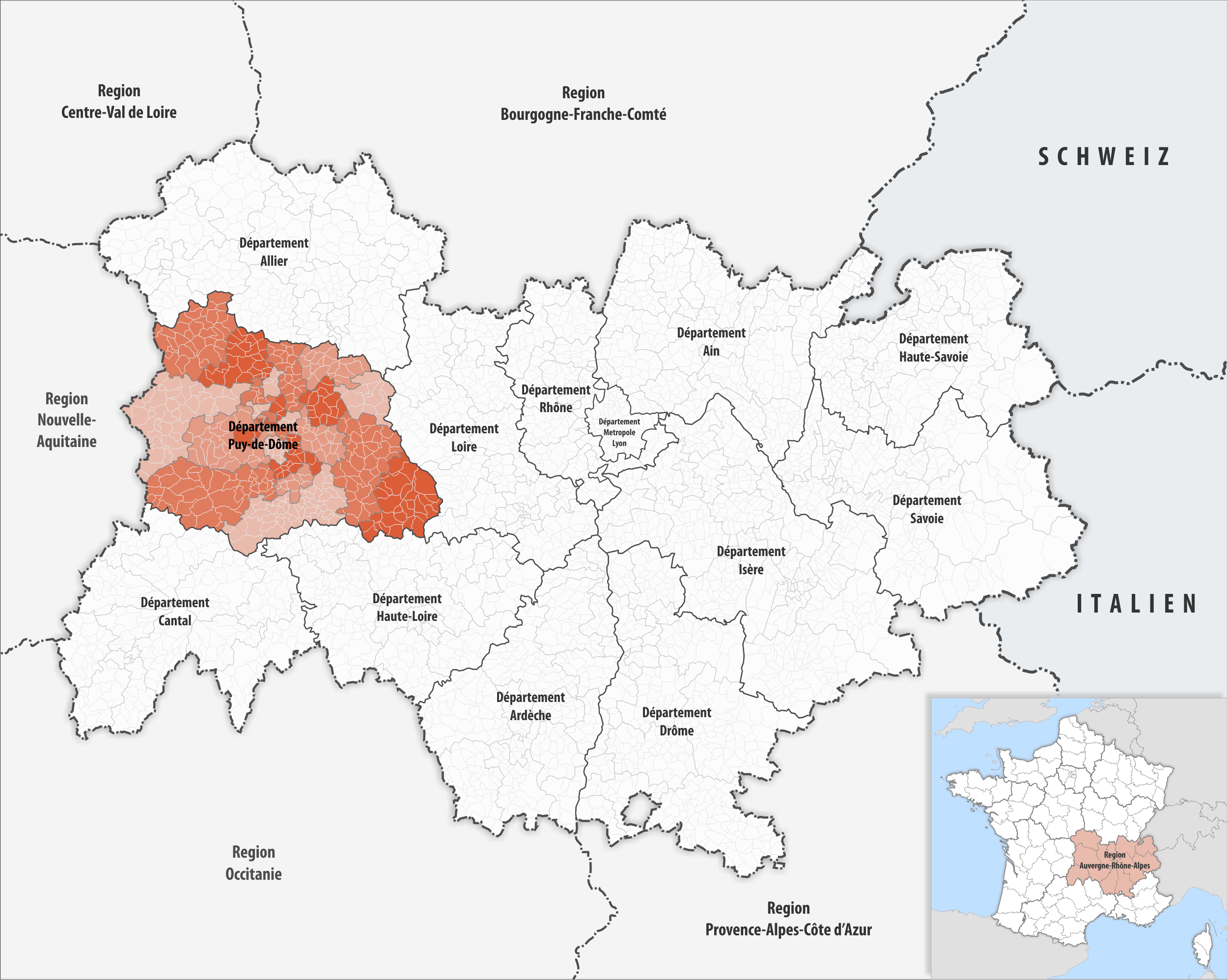 Puy De Dome Map File:locator Map Of Departement Puy-De-Dôme 2018.Png - Wikimedia Commons