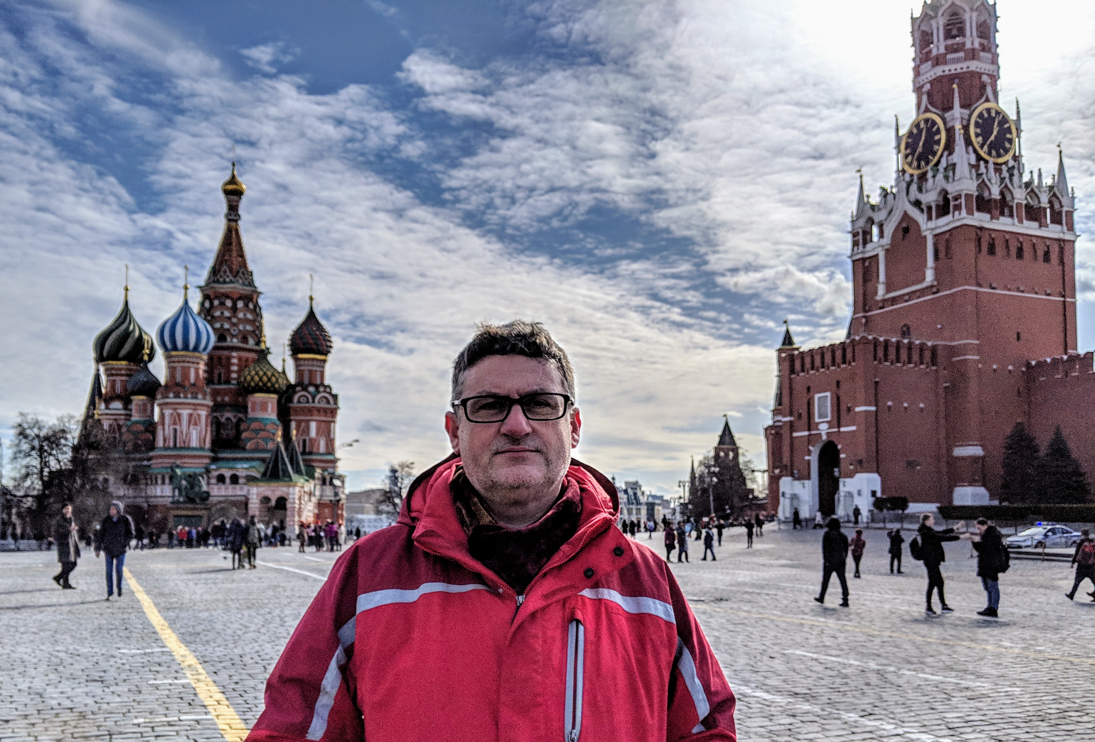 Mark Galeotti in Red Square, Moscow, 2019