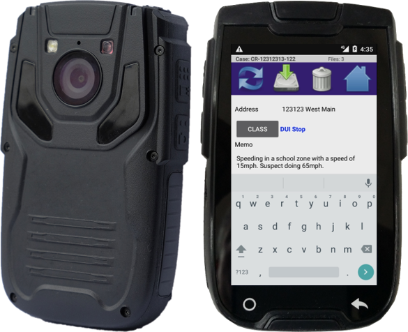 Body worn camera with input screen for annotations VisioLogix A1.png