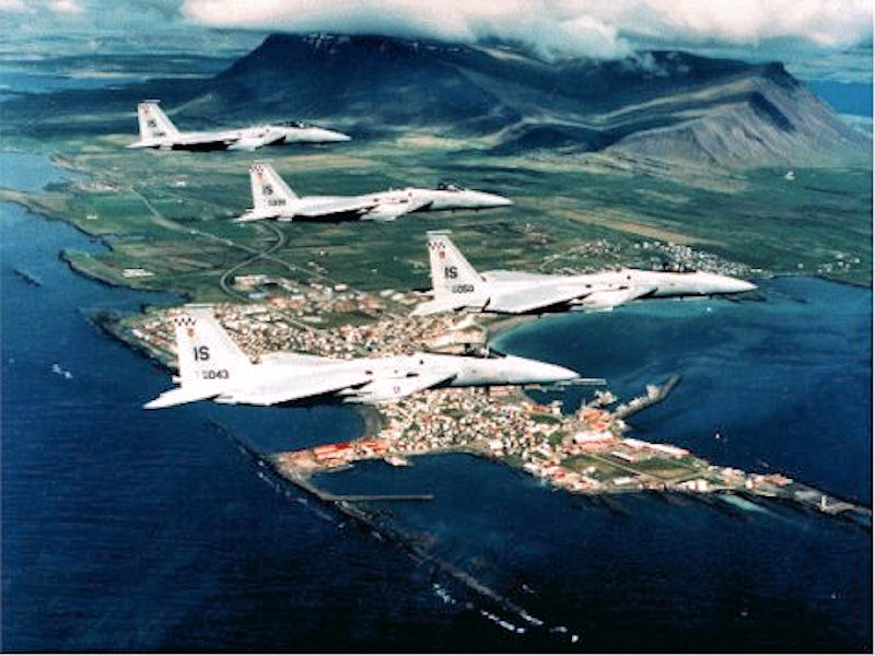 File:57th Fighter-Interceptor Squadron F-15 Eagles over Iceland 1986.jpg