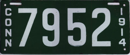 File:Connecticut 1914 license plate - Number 7952.jpg