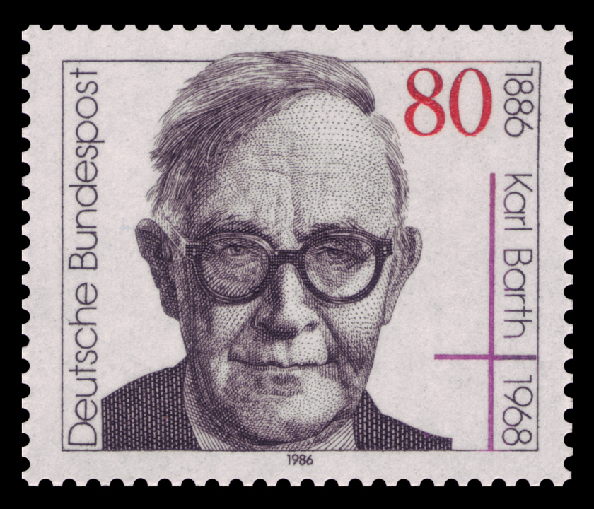 Karl Barth auf einer Briefmarke der Deutschen Bundespost (1986)