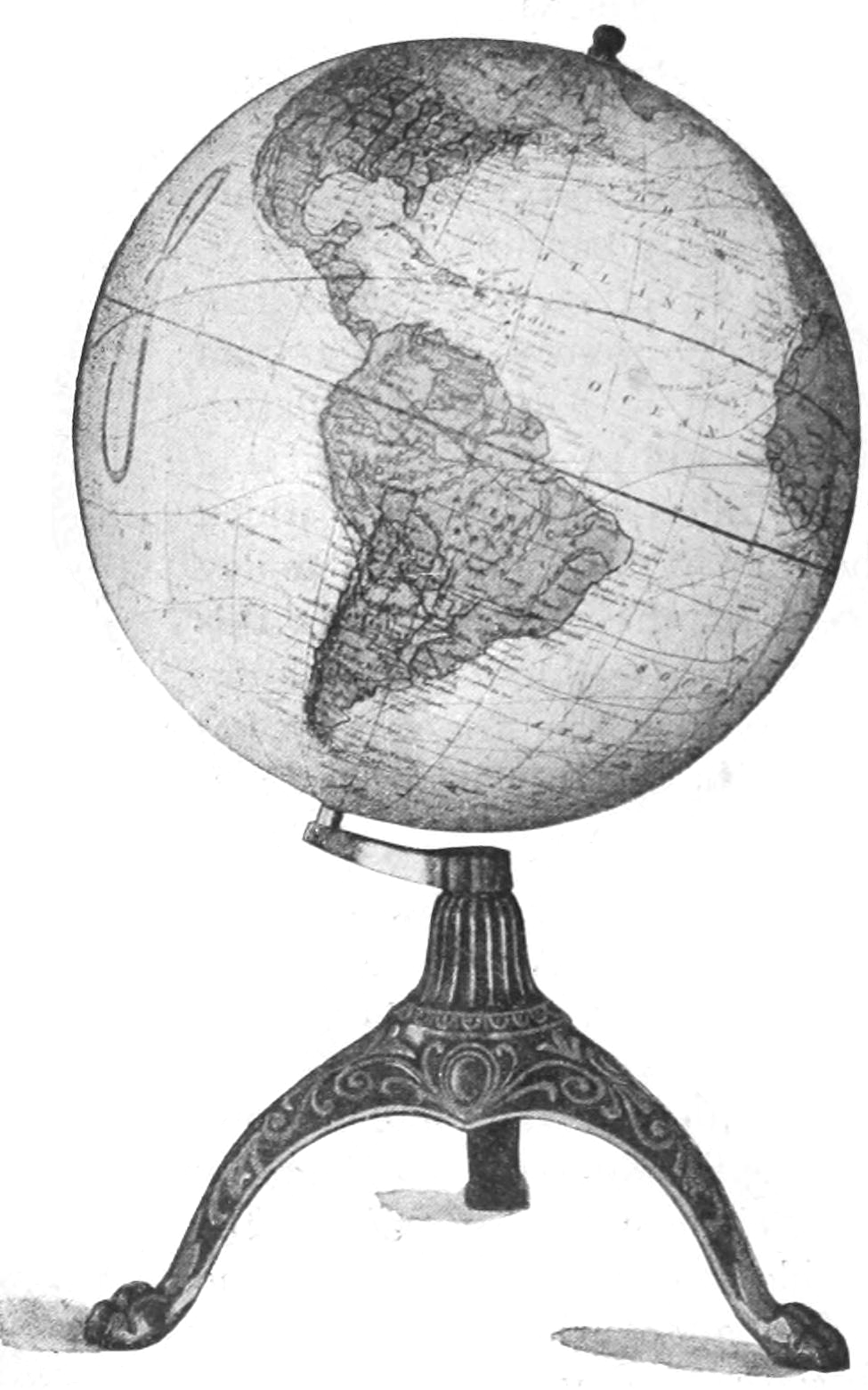 16 Black World Globe on a Black Stand