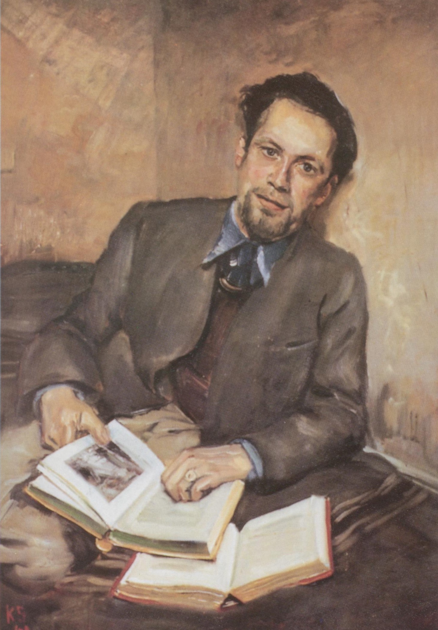 Retrato de Fred Uhlman, 1940, realizado por Kurt Schwitters