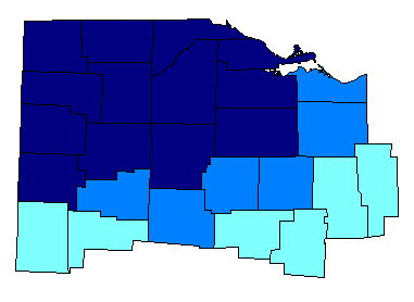 What is considered to be Northwest Ohio, with the dark-blue colored counties always included, the middle shade of blue counties being included some of the time, and the lightest colored blue counties being included the least. The lighter the shade, the more debatable it is. With the exception of Marion County, all of the counties primarily belong to the 419/567 area code.