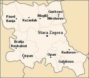 The municipalities of Stara Zagora Province Oblast Stara Zagora HR.png