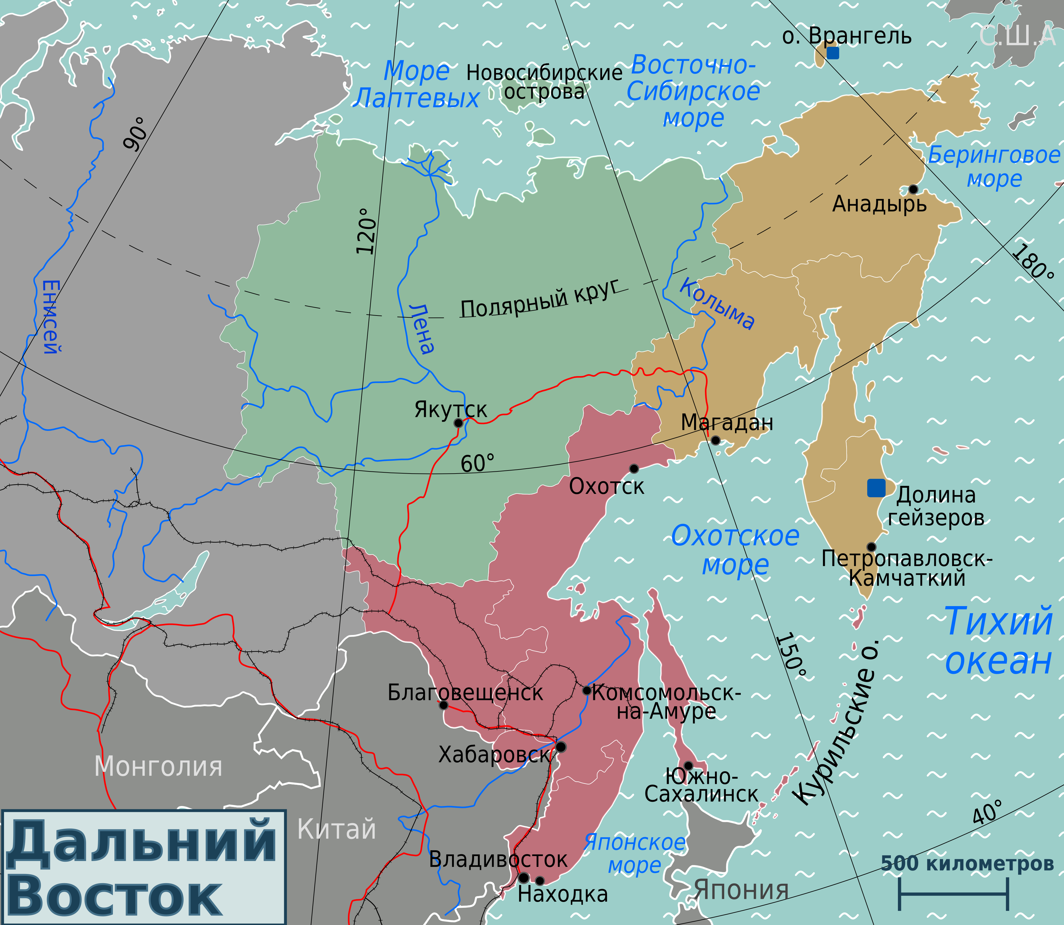 Где находится восточный. Дальний Восток России политическая карта. Дальний Восток на карте России. Административное деление дальнего Востока карта. Границы дальнего Востока на карте.