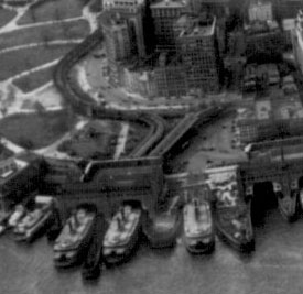 <span class="mw-page-title-main">South Ferry station (IRT elevated)</span> Former Manhattan Railway elevated station (closed 1950)