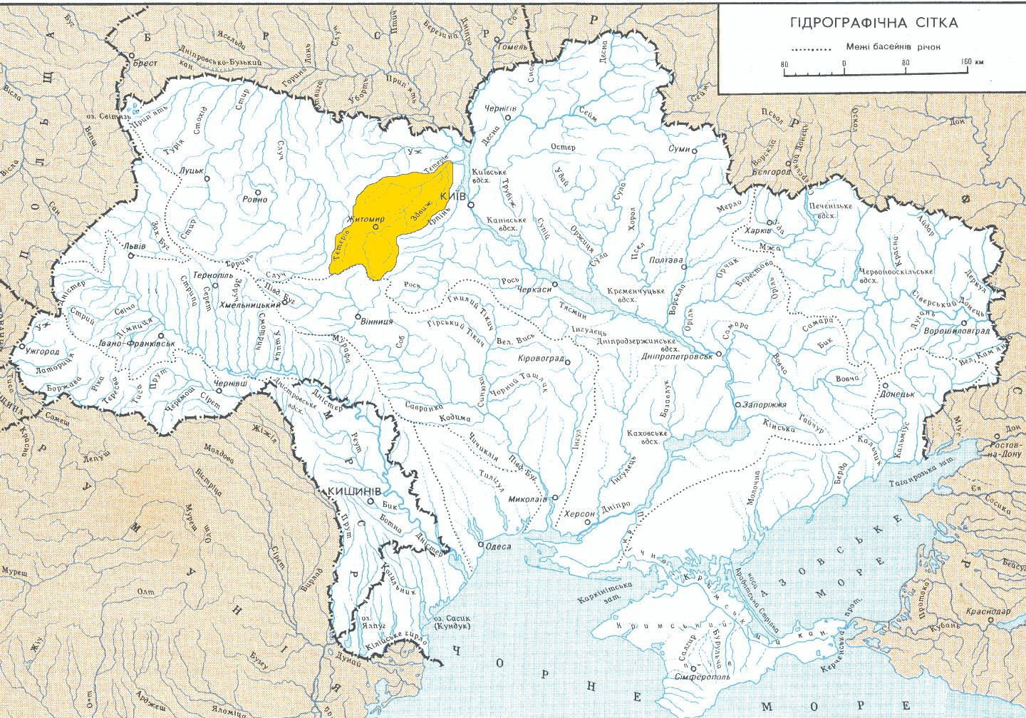 карта рек украины