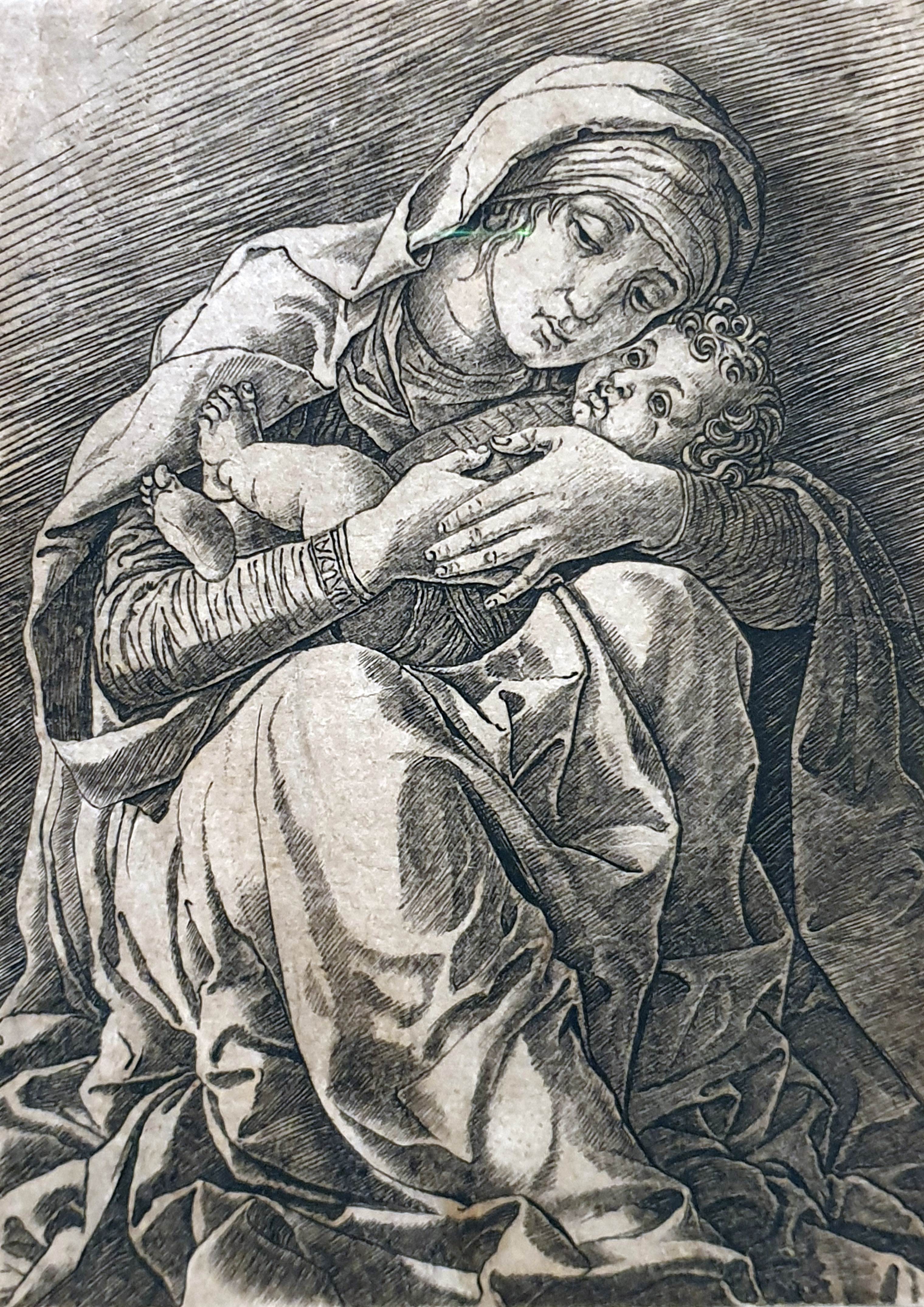 Dem kind. Андреа Мантенья Virgin and child. Мадонна с младенцем Мантенья гравюра. Мантенья Успение Девы Марии. Мантенья гравюра «Богоматерь с младенцем».