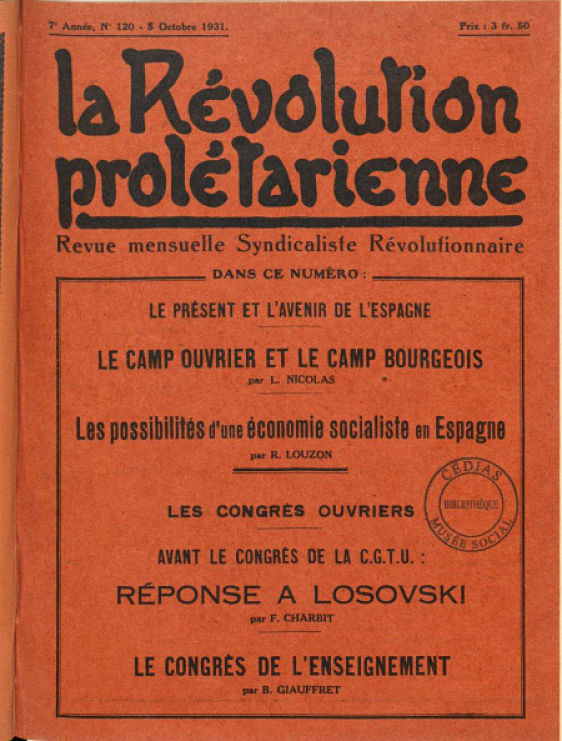 La Révolution prolétarienne - Wikipedia