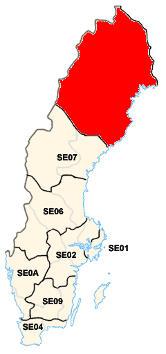 Yuqori Norrlandning joylashishi