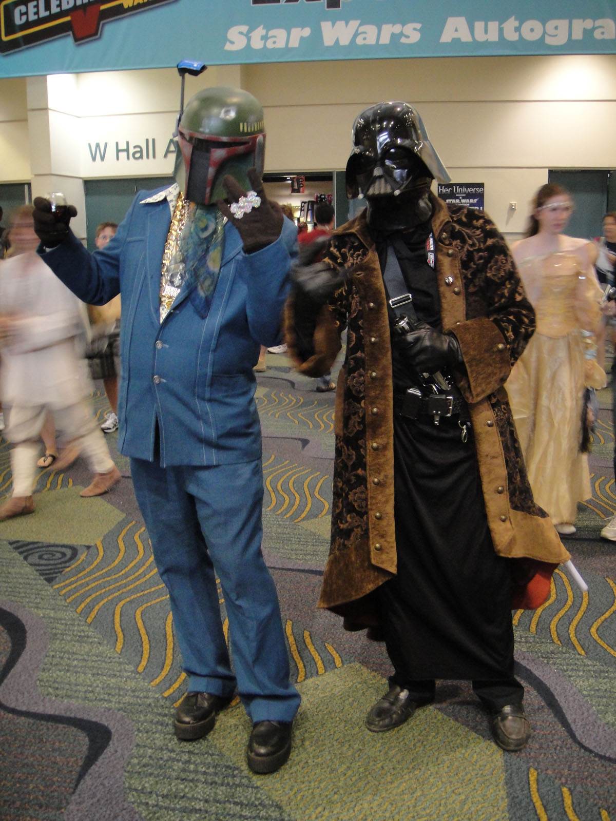 Dar permiso Viento fuerte amante File:Star Wars Celebration V - Boba Fett and Darth Vader know how to party  (4940423181).jpg - Wikimedia Commons