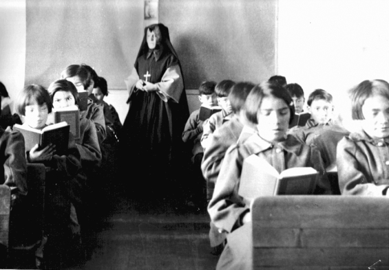 File:Students of Fort Albany Residential School in class.JPG
