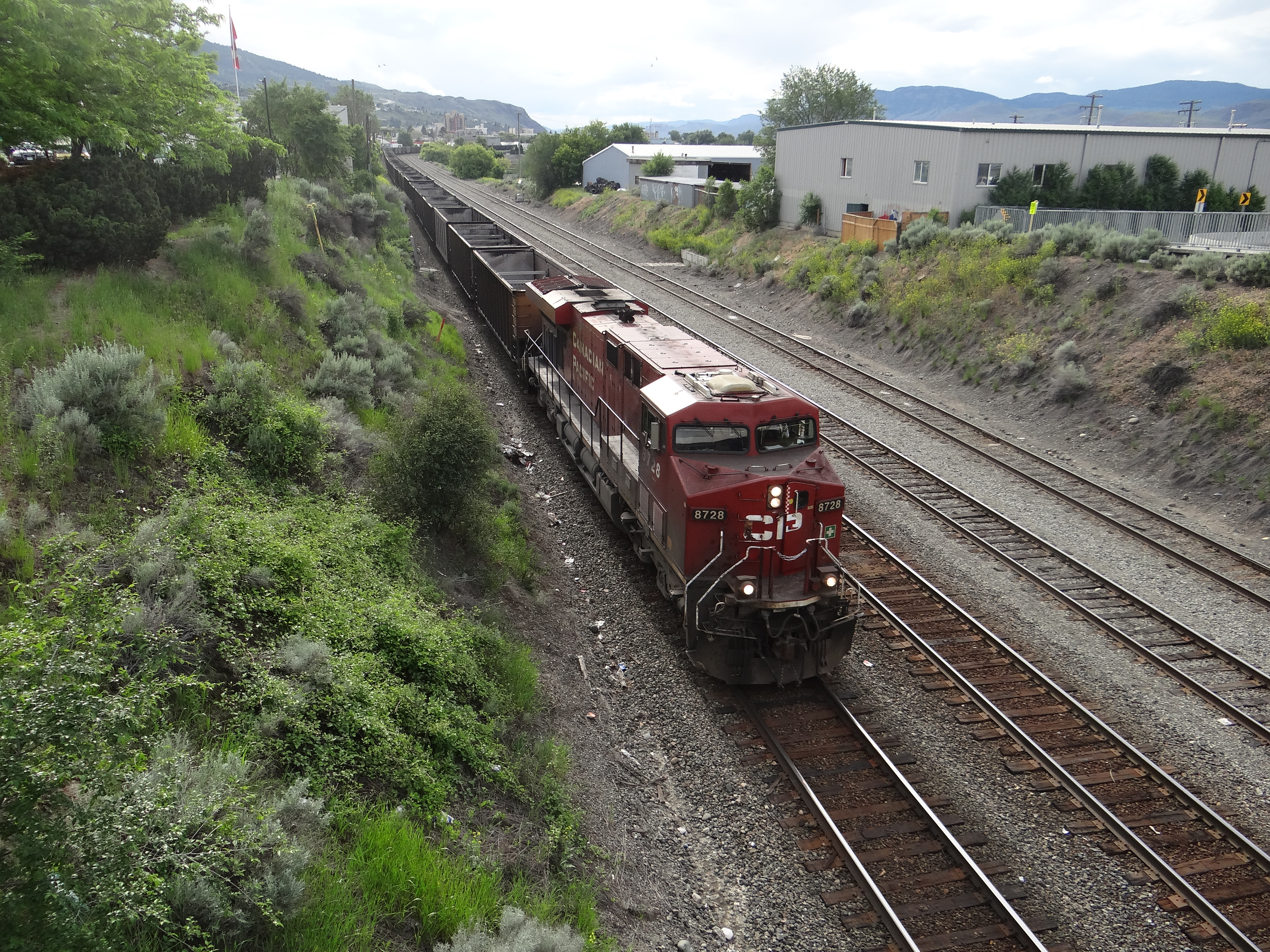 Trains passing