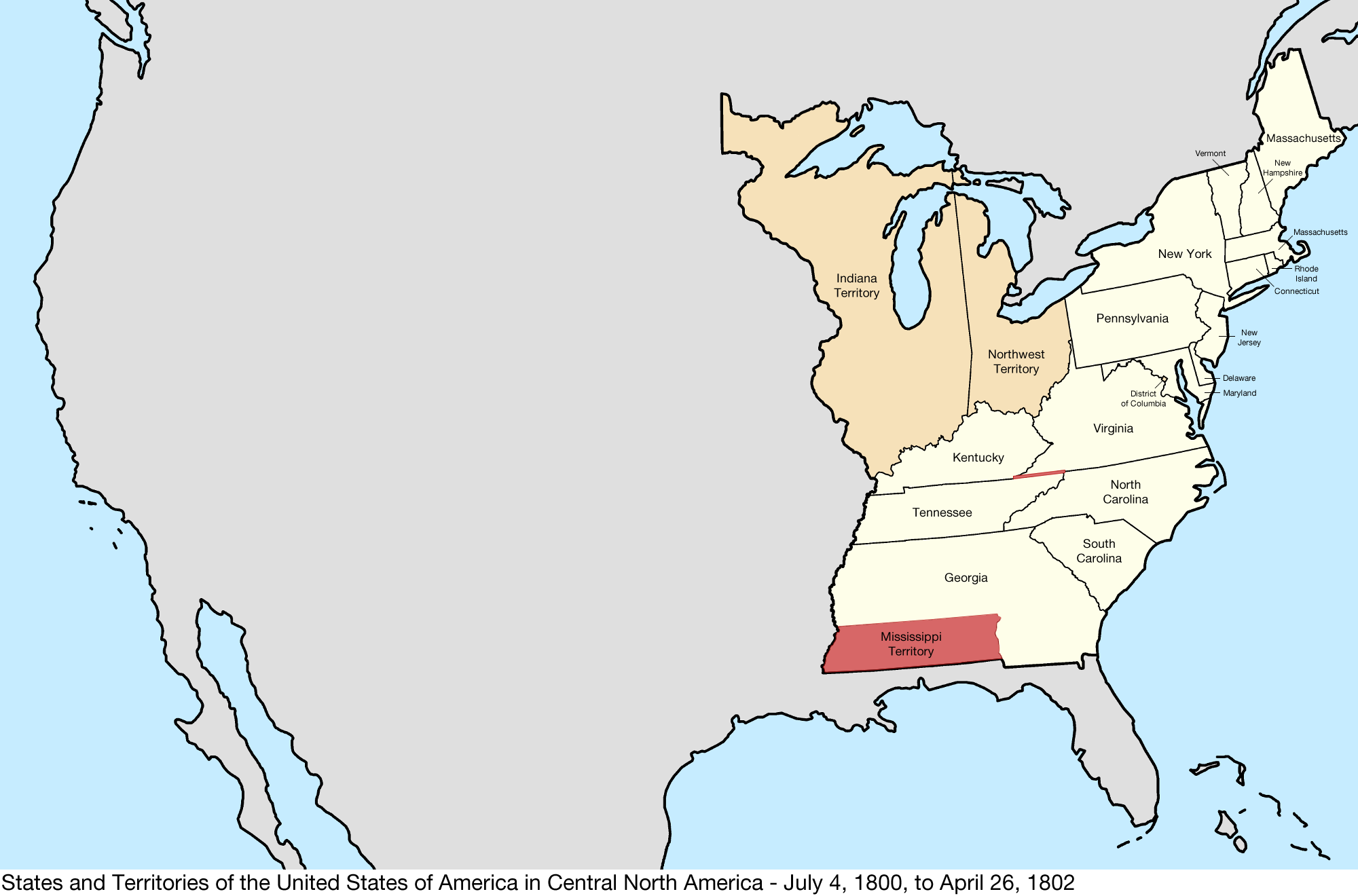 map of the united states in 1800 File United States Central Map 1800 07 04 To 1802 04 26 Png map of the united states in 1800