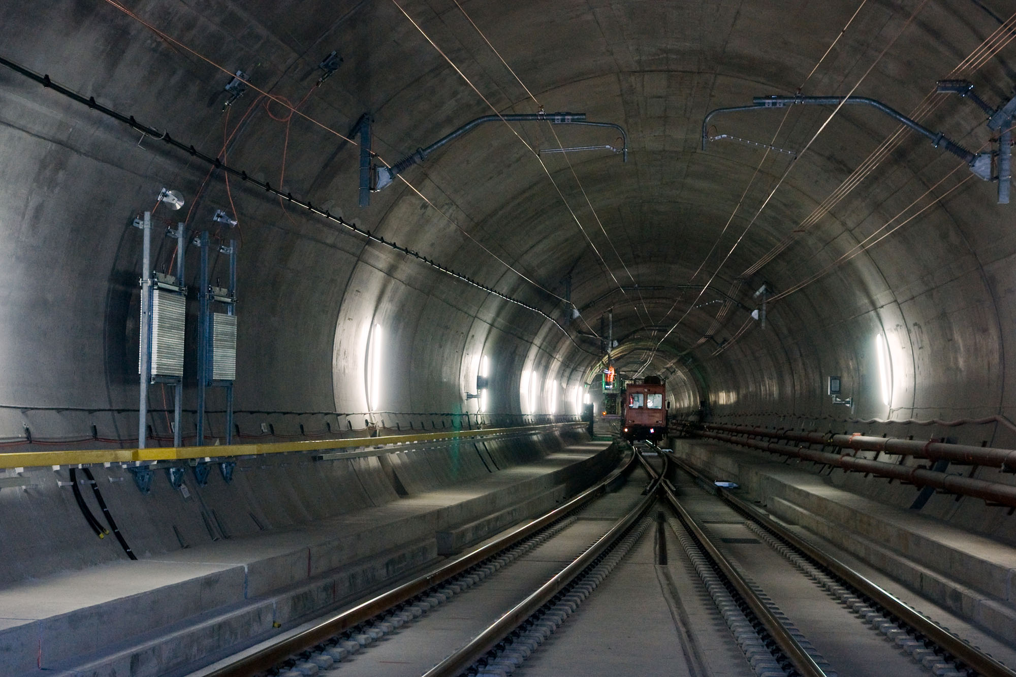 Orient Express Train passes through the Gothard Tunnel, Switzerland 