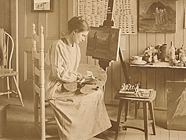 Agnes Pelton in the studio, estimate 1910s.jpg