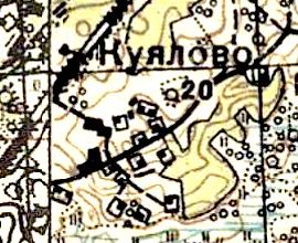 Деревня Куялово на карте 1931 года