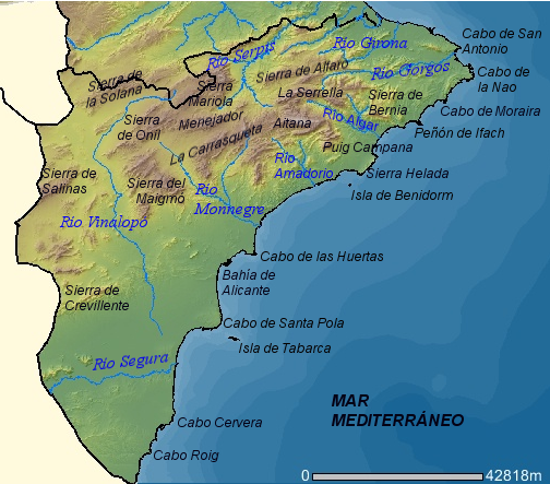 mapa fisico de alicante File:Mapa físico de la provincia de Alicante (España).png   Wikipedia