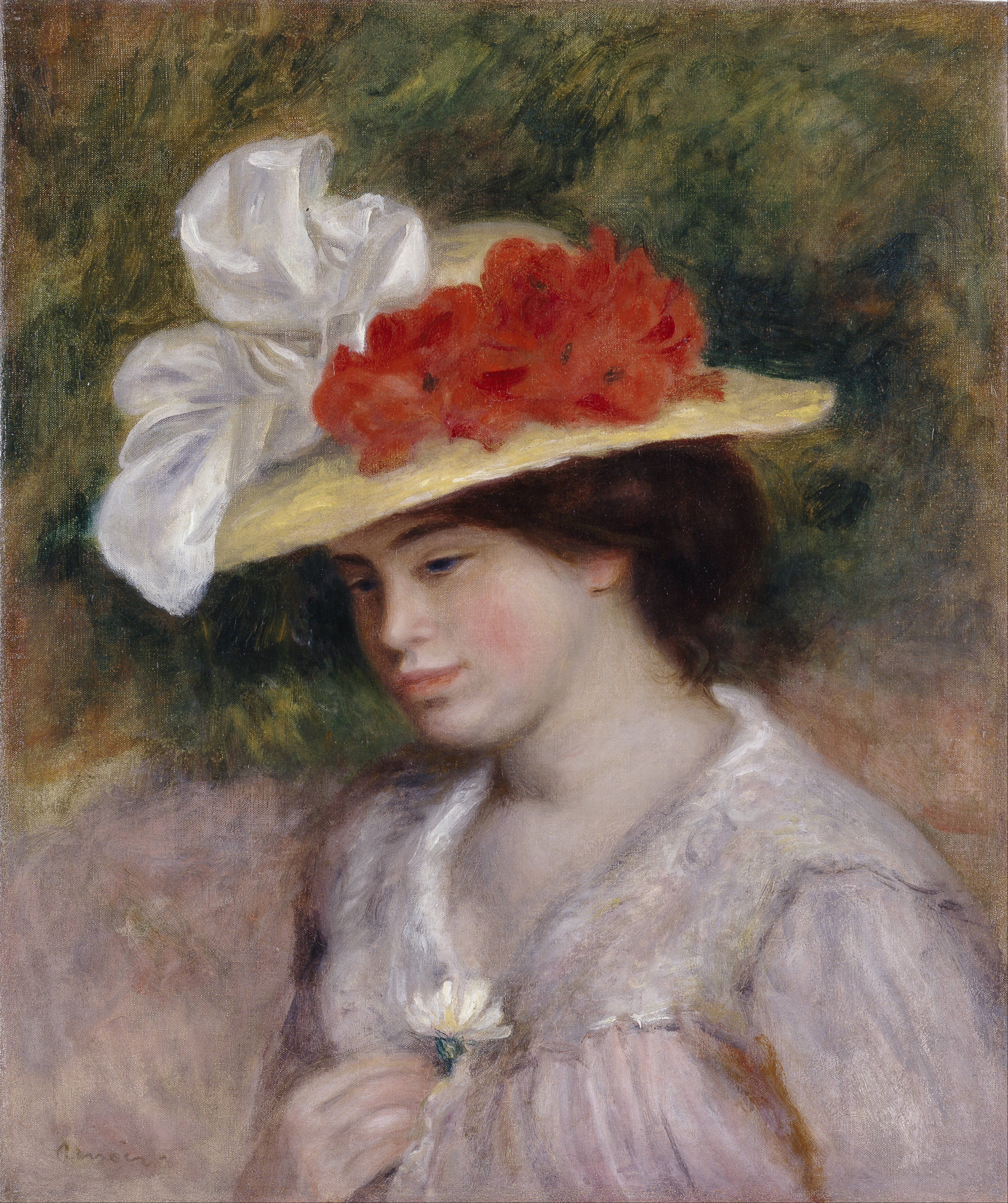 Auguste Renoir - Woman in Flowered Hat - Google Art Project.jpg - Wikipedia