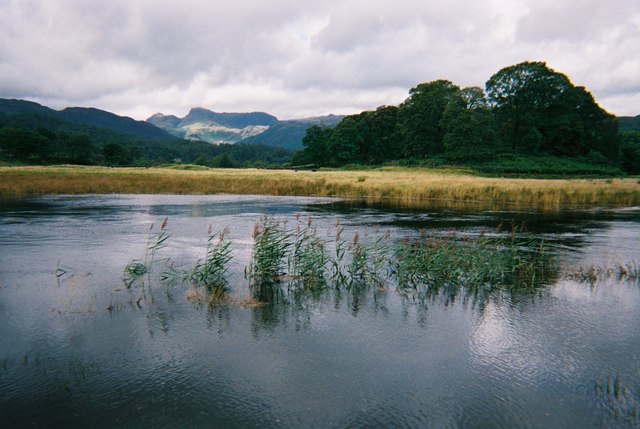 River Brathay and the Langdale Pikes - geograph.org.uk - 1533239