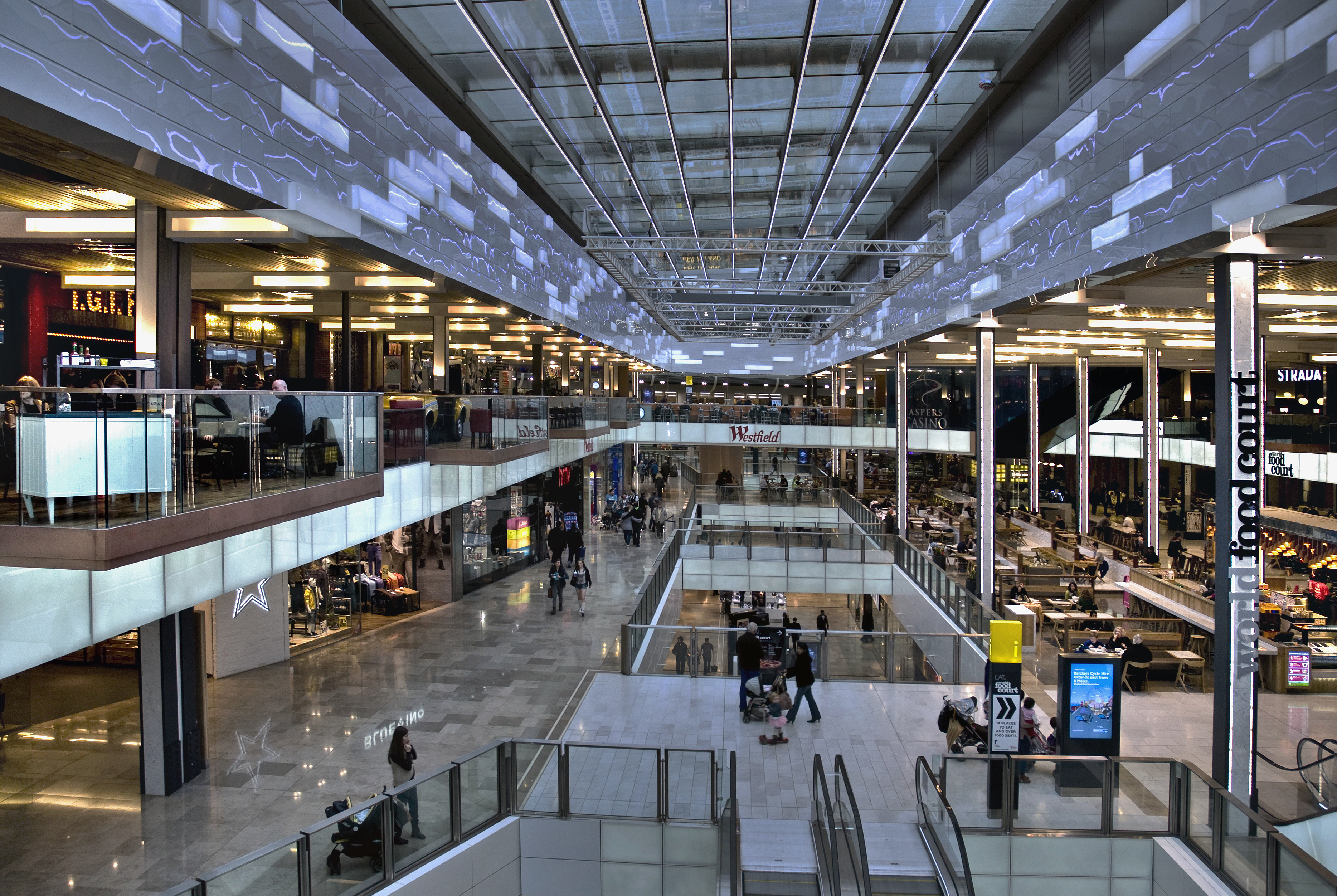 Westfield London Shopping Mall Food Court Eat Gallery, London