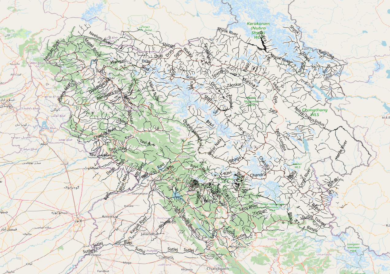 sutlej river map