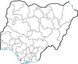 Город Енагоа на карте Нигерии