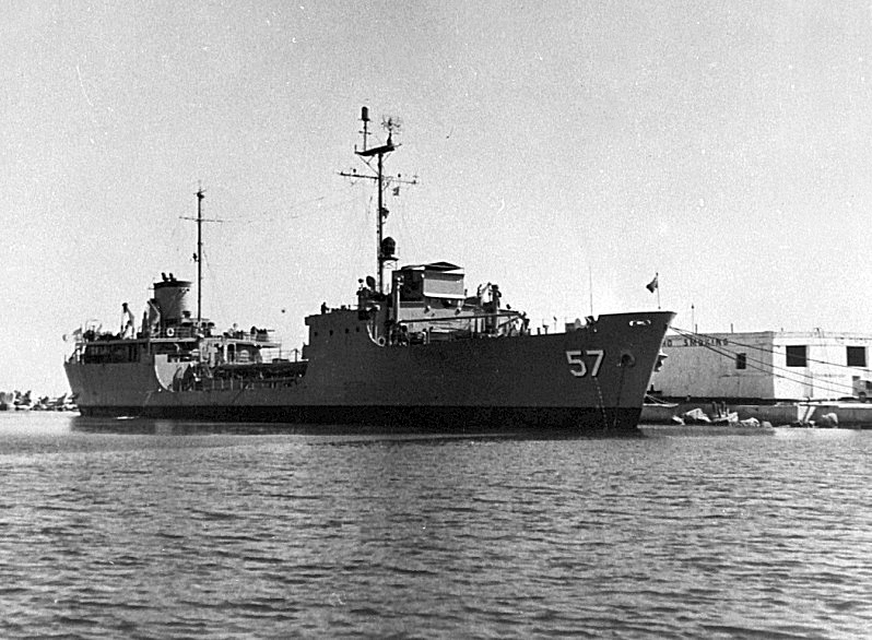 File:USS Pecatonica (AOG-57) in port, circa in the 1950s.jpg