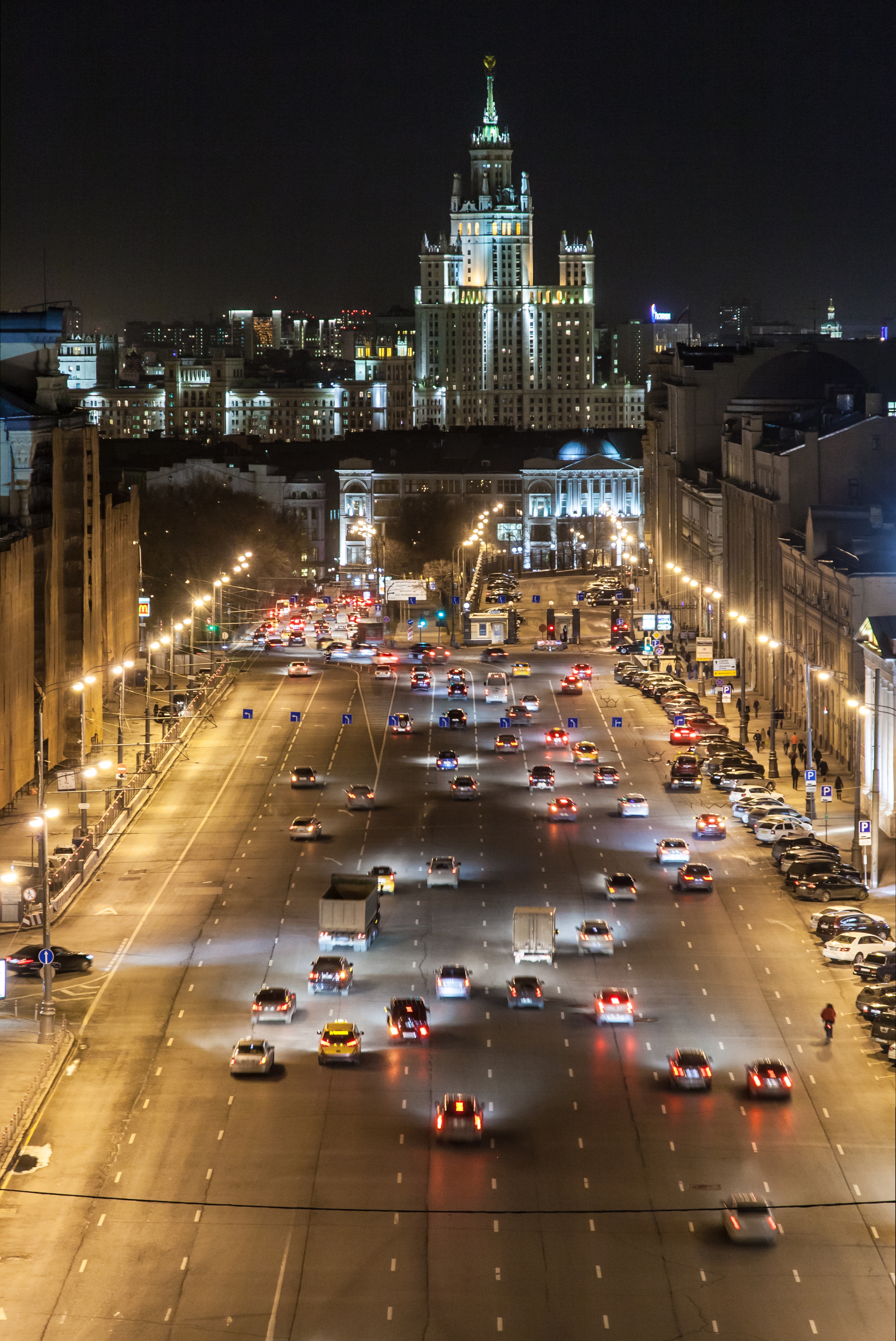 Огни в москве ночью