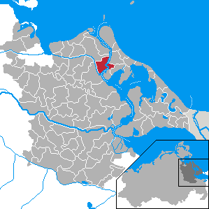 Li position de Wolgast in Mecklenburg-Vorpommeria