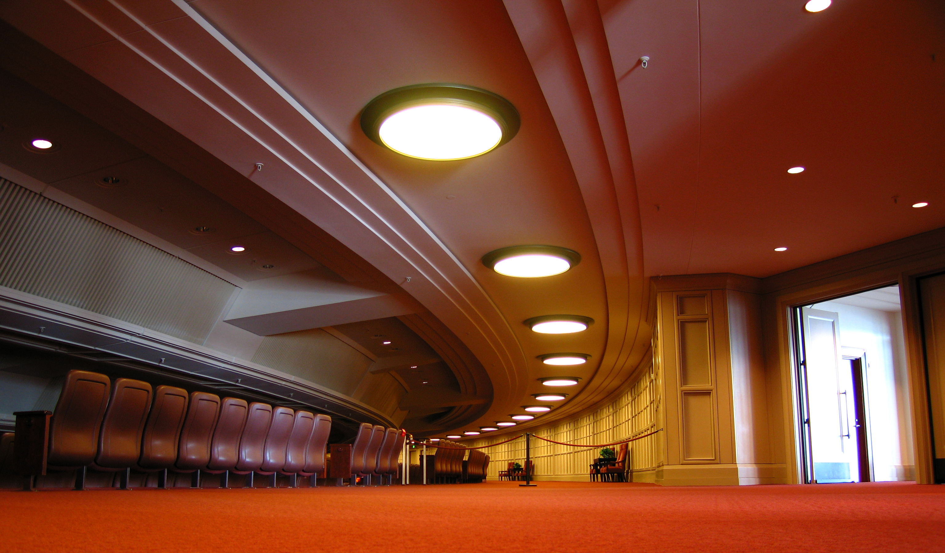 English: Balcony level (3rd level) in the Conference Center of The Church of Jesus Christ of Latter-day Saints in Salt Lake City, Utah, United States.