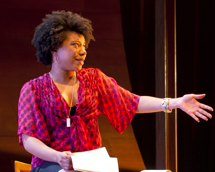 Shalita Grant performing in 2012 with the [[Huntington Theatre Company]]