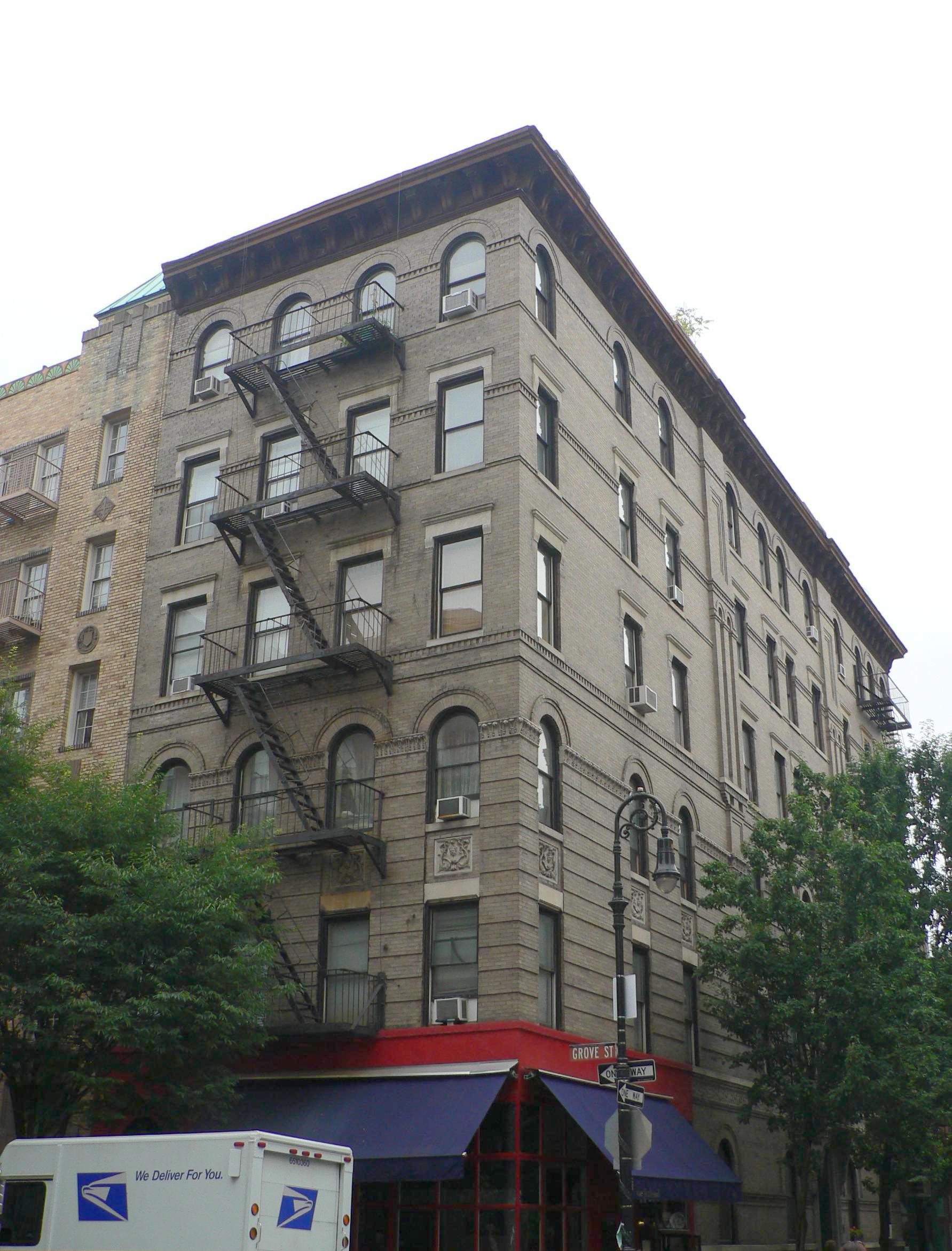 Friends building NYC, corner of Bedford and Grove