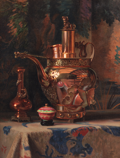 File:Hubert Vos - A still life with a Chinese brass kettle.jpg