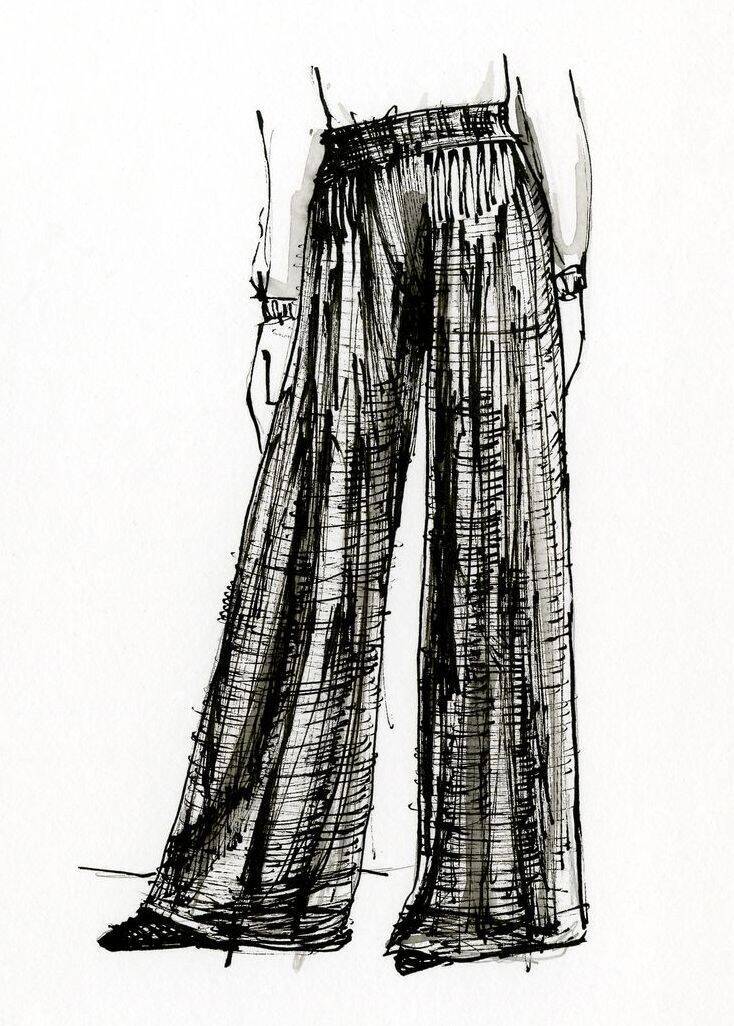 Pattern Construction for Wide Leg Trousers › M.Mueller & Sohn | Fashion  figure drawing, Fashion illustration sketches, Fashion illustration  sketches dresses