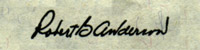 Robert Bernard Andersons signatur