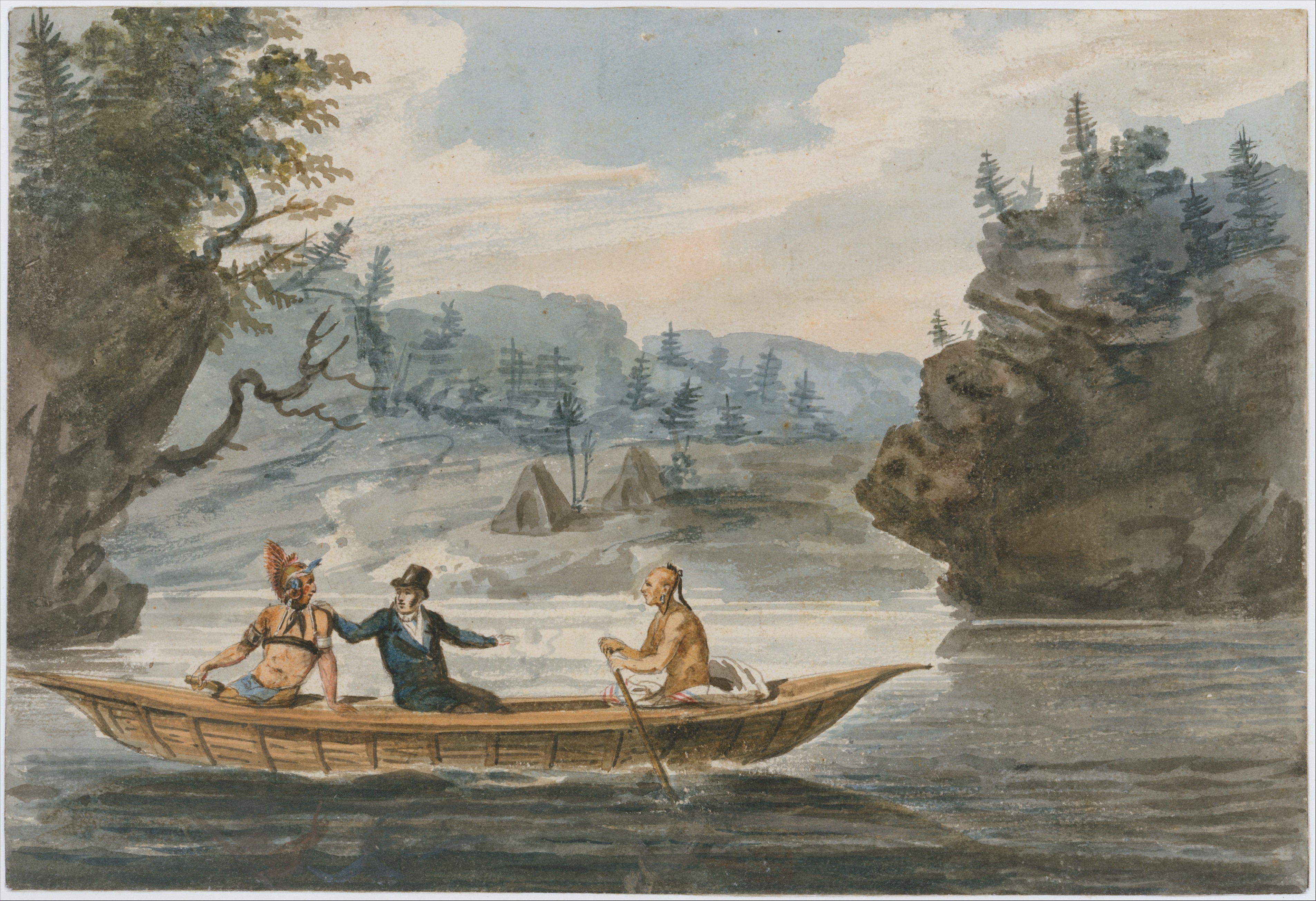 File:Two Indians and a White Man in a Canoe MET DT1812.jpg - Wikimedia  Commons
