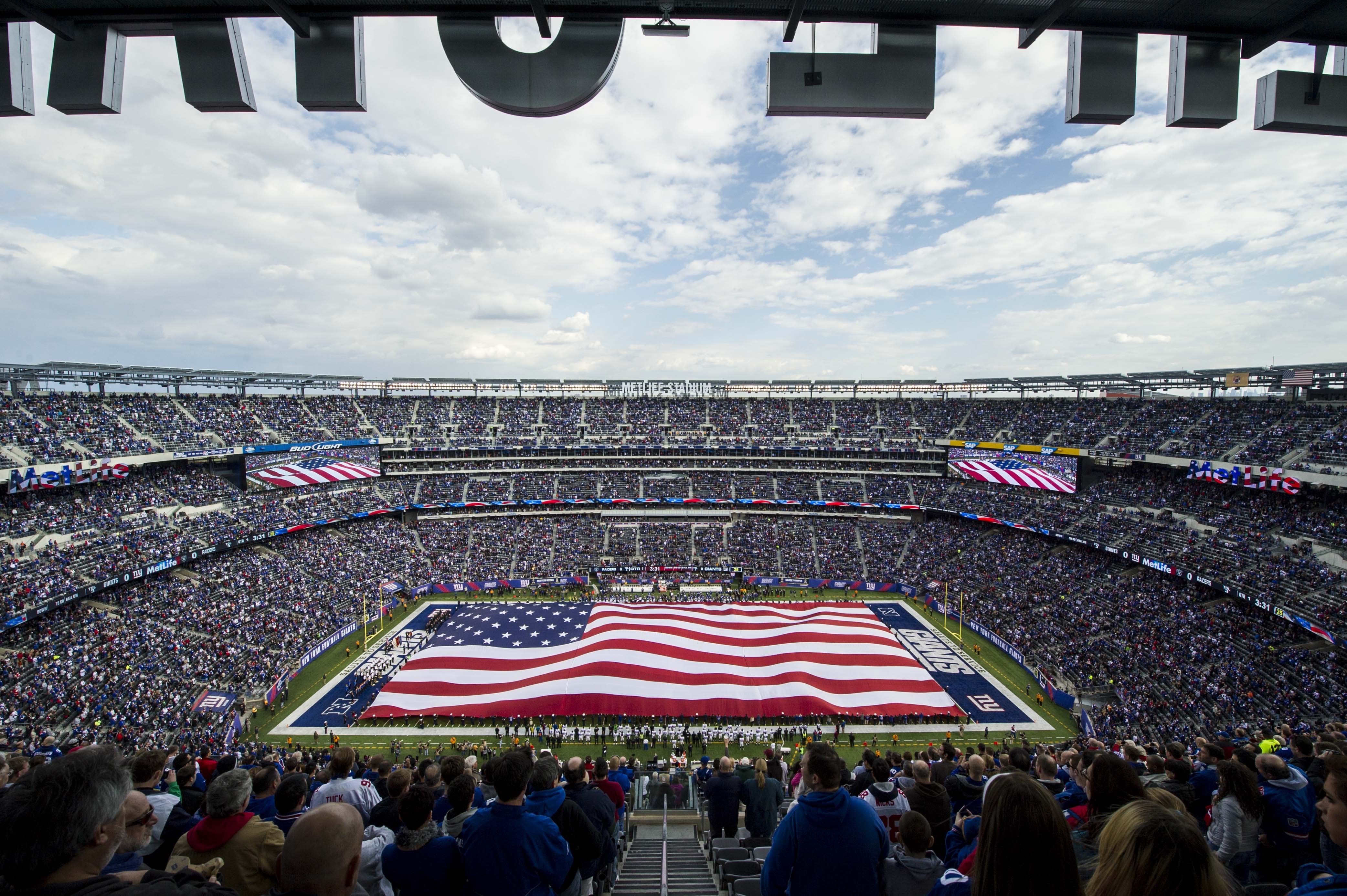 DVIDS - Images - Marines unfurl flag at New York Giants opening