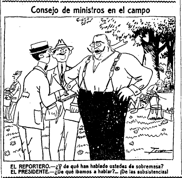 Consejo de ministros en el campo, 10 de mayo de 1921.