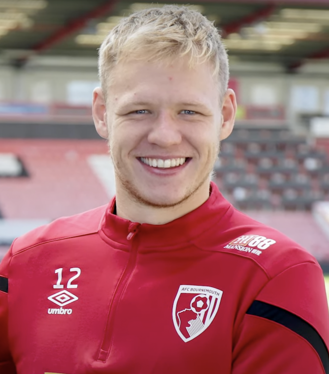 Arsenal goalkeeper Aaron Ramsdale appears to be kicked by