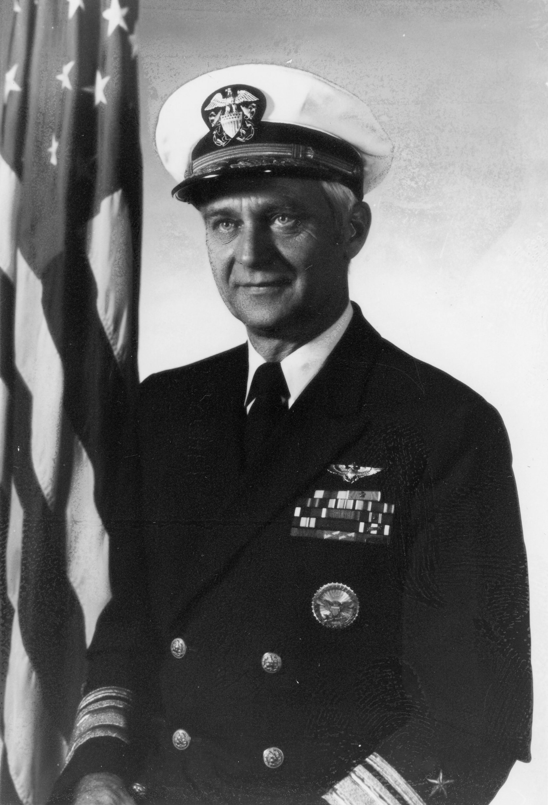 Pictured as a rear admiral in 1973