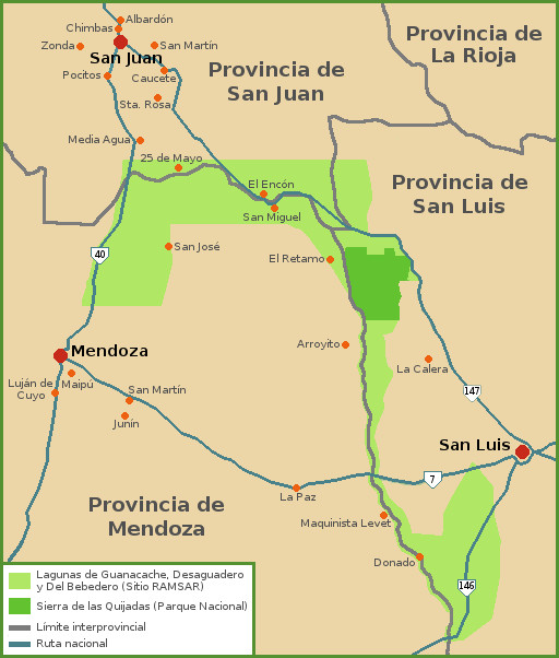 Lagunas de Guanacache, Desaguadero y del Bebedero - Wikipedia, la  enciclopedia libre