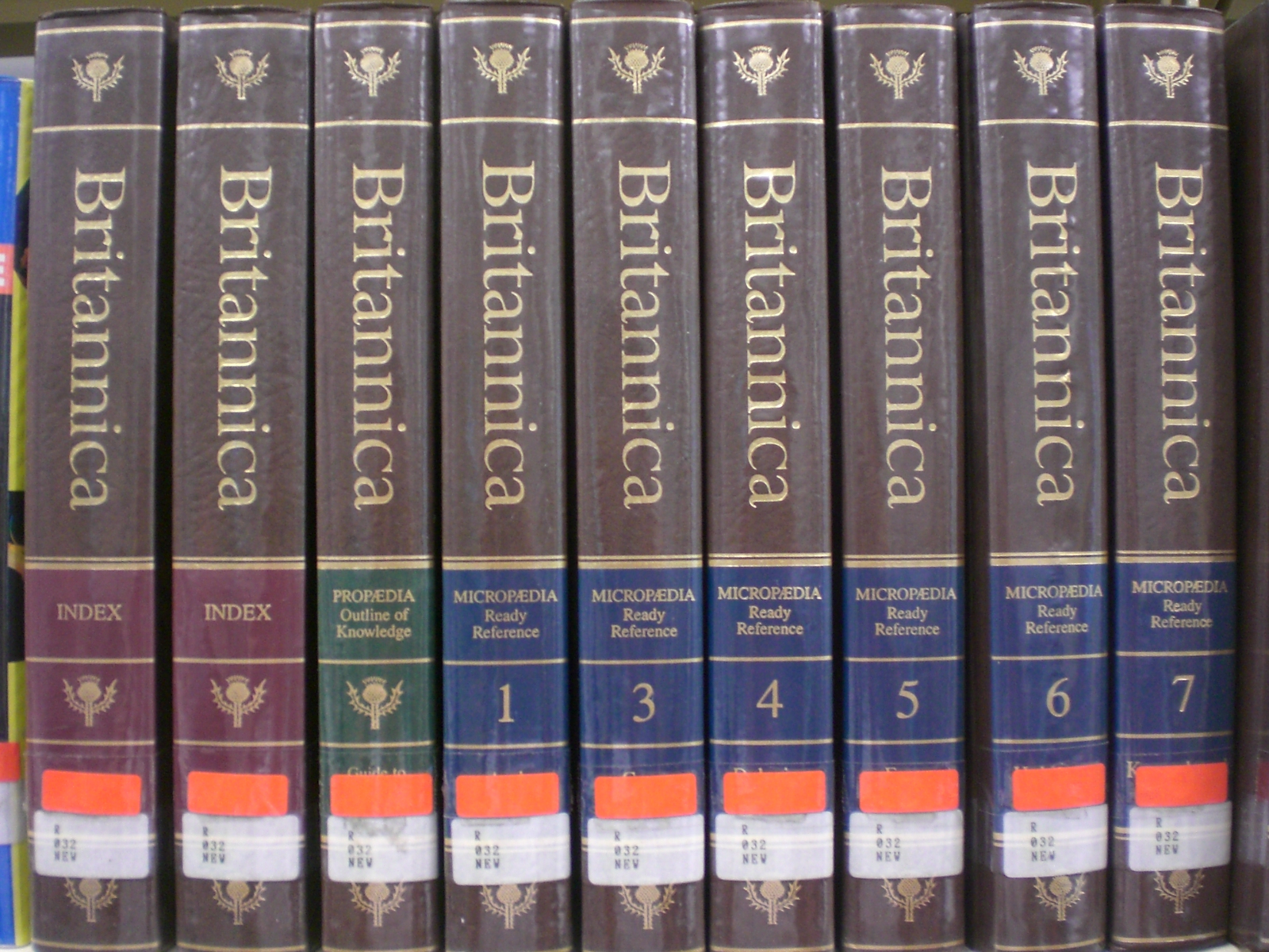 row of Encyclopaedia Britannica volumes