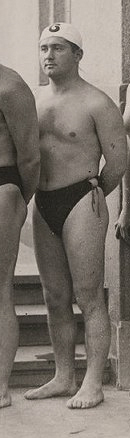 File:Olympic gold medalist hungarian water polo team (1932, Los Angeles) - Alajos Keserű.jpg